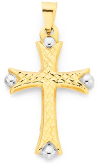 9ct+Two+Tone+Celtic+Cross+Pendant