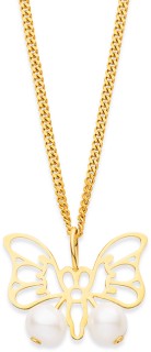 9ct+Freshwater+Pearl+Butterfly+Pendant