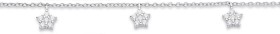 Sterling+Silver+Cubic+Zirconia+3+Stars+Fine+Bracelet