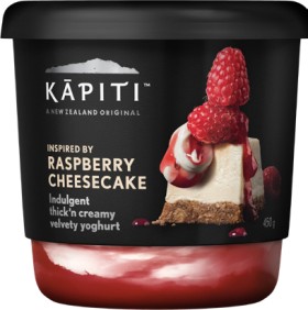 Kapiti-Raspberry-Cheesecake-Yoghurt-450g on sale