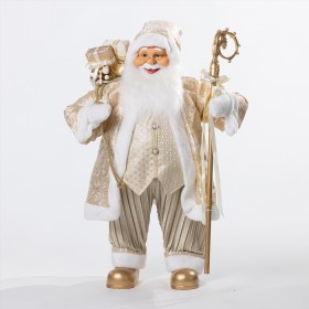 Christmas-Wishes-Fluffy-Coat-Traditional-Santa-80cm on sale