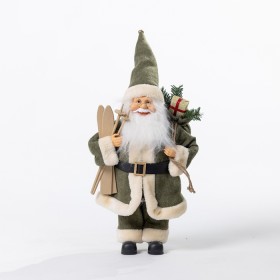 Christmas-Wishes-Khaki-Green-Traditional-Santa-40cm on sale
