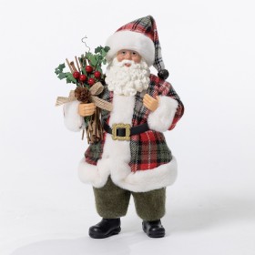 Christmas-Wishes-Traditional-Santa-Decoration-22cm on sale