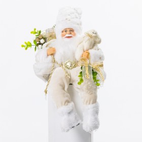 Christmas-Wishes-White-Sitting-Traditional-Santa-30cm on sale