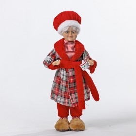 Christmas-Wishes-Mrs-Claus-In-Tartan-Robe-45cm on sale