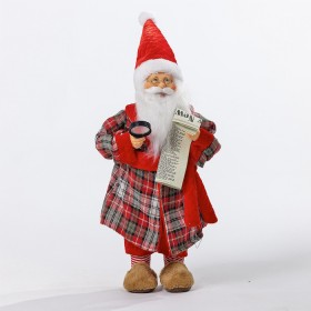 Christmas-Wishes-Santa-Claus-In-Tartan-Robe-45cm on sale
