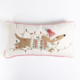Christmas-Wishes-Christmas-Dog-Cushion-30x60cm on sale