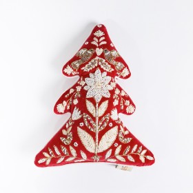 Christmas-Wishes-Red-Christmas-Tree-Cushion-31x43cm on sale