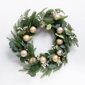 Christmas-Wishes-Champagne-Xmas-Wreath-55cm on sale