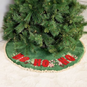 Christmas-Wishes-Embroidered-Ho-Ho-Ho-Tree-Skirt on sale