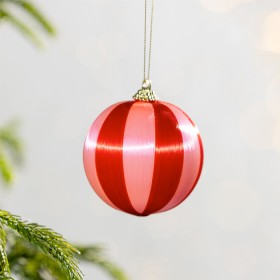 Christmas-Wishes-Striped-Bauble-Pink on sale