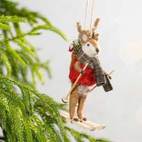 Christmas-Wishes-Deer-On-Skiis-Hanging-Decoration on sale