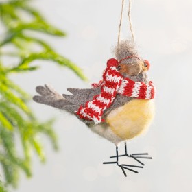 Christmas-Wishes-Bird-With-Earmuffs-Hanging-Decoration on sale