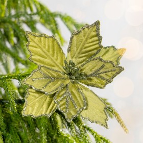 Christmas-Wishes-Clip-On-Flower-Green on sale