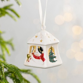 Christmas-Wishes-Ceramic-Snowman-Bell-LED-Hanging-Christmas-Tree-Decoration on sale