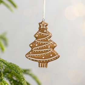 Christmas-Wishes-Ceramic-Gingerbread-Hanging-Flat-Tree-Christmas-Tree-Decoration on sale