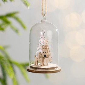 Christmas-Wishes-Deer-In-Glass-Dome-Hanging-Christmas-Tree-Decoration on sale