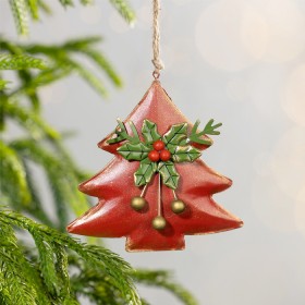 Christmas-Wishes-Red-Xmas-Tree-Hanging-Decoration on sale