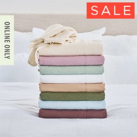 100-French-Flax-Linen-Individual-Sheets on sale