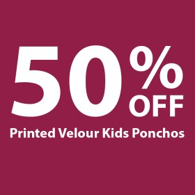 50%25+off+Printed+Velour+Kids+Ponchos