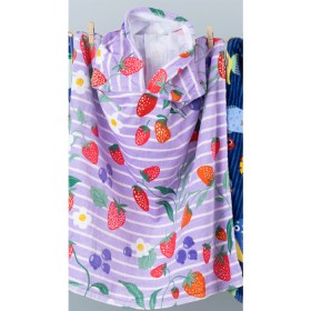Printed-Velour-Kids-Poncho-Strawberries on sale