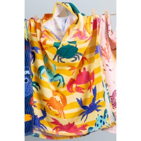 Printed+Velour+Kids+Poncho+Crabs