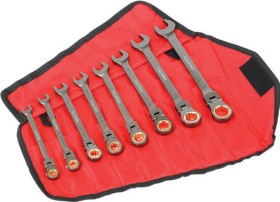 NEW-ToolPRO-8-Pce-Flex-Head-Ratchet-Spanner-Set on sale