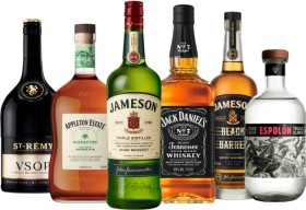 St-Rmy-Brandy-VSOP-Appleton-Estate-Signature-Blend-Rum-Jameson-Irish-Whiskey-Jack-Daniels-Whiskey-1L on sale