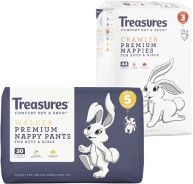 Treasures-Bulk-Nappies-30-54-Pack-or-Nappy-Pants-28-34-Pack on sale