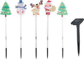 NEW-Arlec-5-Pce-Solar-LED-Santa-Friends-Stake-Lights on sale
