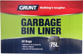 Grunt+75L+Garbage+Bin+Liners+Pack+of+50