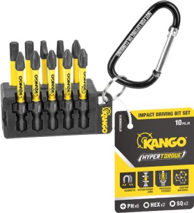 Kango+10+Pce+%26lsquo%3BHyperTorque%26rsquo%3B+Impact+Driver+Bit+Set