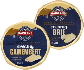 Mainland-Special-Reserve-Cheese-Camembert-or-Brie-125g on sale