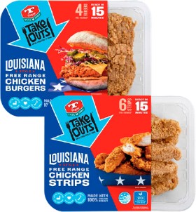 Tegel+Take+Outs+Free+Range+Burgers+4+Pack+or+Strips+6+Pack+Louisiana+Style