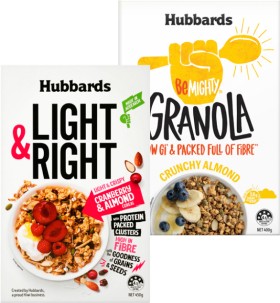 Hubbards-Light-Right-or-Be-Mighty-Cereal-400-450g on sale