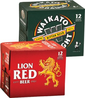 Lion-Red-Speights-Gold-Medal-Ale-or-Waikato-Draught-Bottles-or-Cans-12-Pack on sale