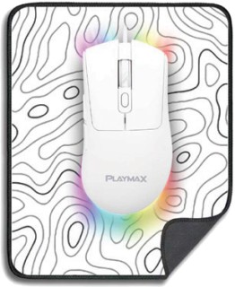 Playmax+RGB+Gaming+Mouse+and+Mouse+Mat+Combo+-+White