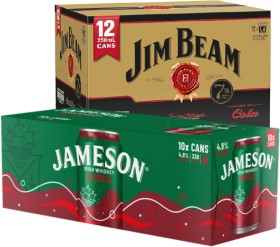 Jim+Beam+Gold+%26amp%3B+Cola+7%25+12+x+250ml+Cans+or+Jameson+%26amp%3B+Cola+or+Dry+%26amp%3B+Lime+4.8%25+10+x+330ml+Cans