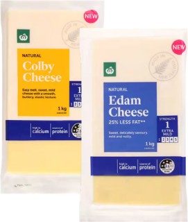 Woolworths+Mild%2C+Edam%2C+Colby+1kg+or+Tasty+800g+Cheese+Block