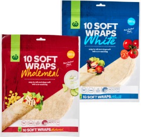 Woolworths+White+or+Wholemeal+Wraps+10+Pack