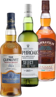 The+Glenlivet+Founder%26rsquo%3Bs+or+Caribbean+Reserve+Single+Malt%2C+Laphroaig+Select+Cask+Single+Malt+or+Tamnavulin+Single+Malt+Whisky+Range+700ml