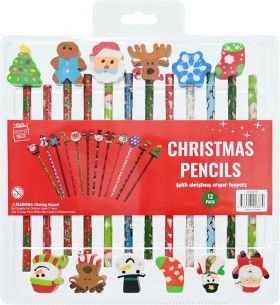 Christmas+Pencils+with+Eraser+Toppers+12+Pack