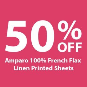 50%25+off+Amparo+100%25+French+Flax+Linen+Printed+Sheets