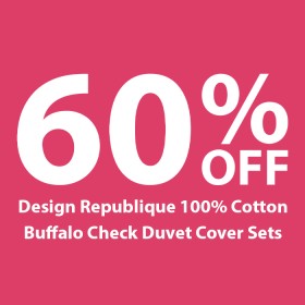 60-off-Design-Republique-100-Cotton-Buffalo-Check-Duvet-Cover-Sets on sale