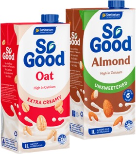 Sanitarium-So-Good-Oat-or-Almond-Milk-1L on sale