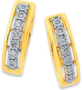 9ct-Miracle-Plate-Diamond-Huggies on sale