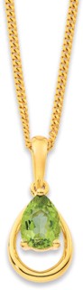 9ct+Peridot+Drop+Pendant
