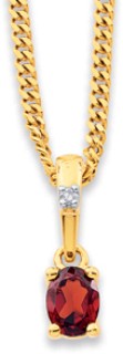 9ct-Garnet-Diamond-Pendant on sale