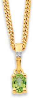9ct+Peridot+%26amp%3B+Diamond+Pendant