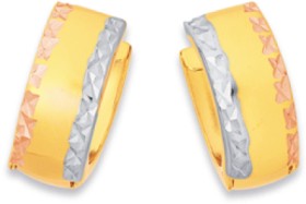9ct-Tri-Tone-Textured-Hoops on sale